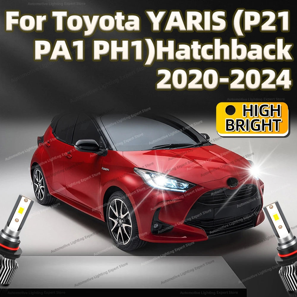 LED Car Headlight 30000LM 9012 Light Auto Bulbs 6000K with Fan For Toyota YARIS P21 PA1 PH1 Hatchback 2020 2021 2022 2023 2024