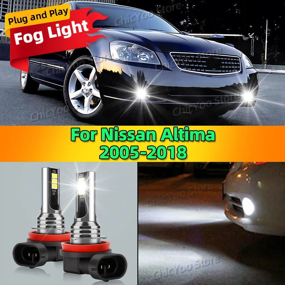 2Pcs 6000K Front Fog Light LED Bulb Car Lamp Canbus For Nissan Altima 2005-2018 2006 2007 2008 2009 2010 2011 2012 2013 2014