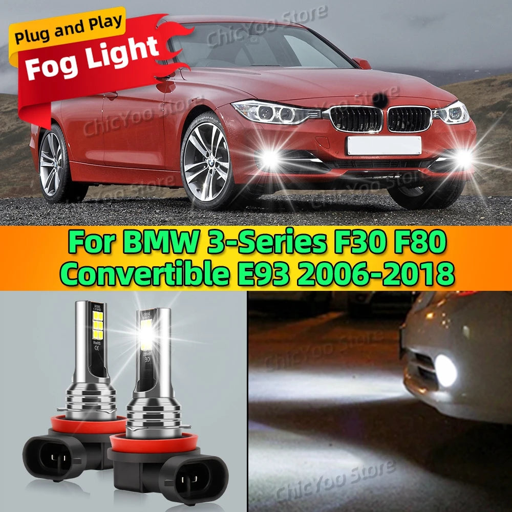 2Pcs 6000K Front Fog Light LED Bulb Canbus Car Lamp For BMW 3 Series F30 F80 E93 2006-2018 2007 2008 2009 2010 2011 2012 2013