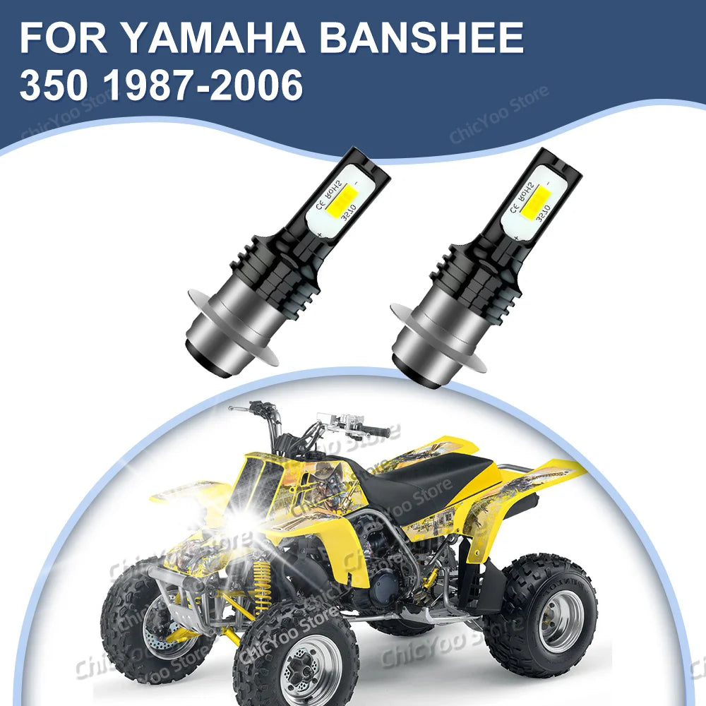 2PCS CANbus 1:1 Mini Size Motorcycle LED Headlight 80W High Power For Yamaha Banshee 350 1987-2006 2000 2001 2002 2003 2004 2005