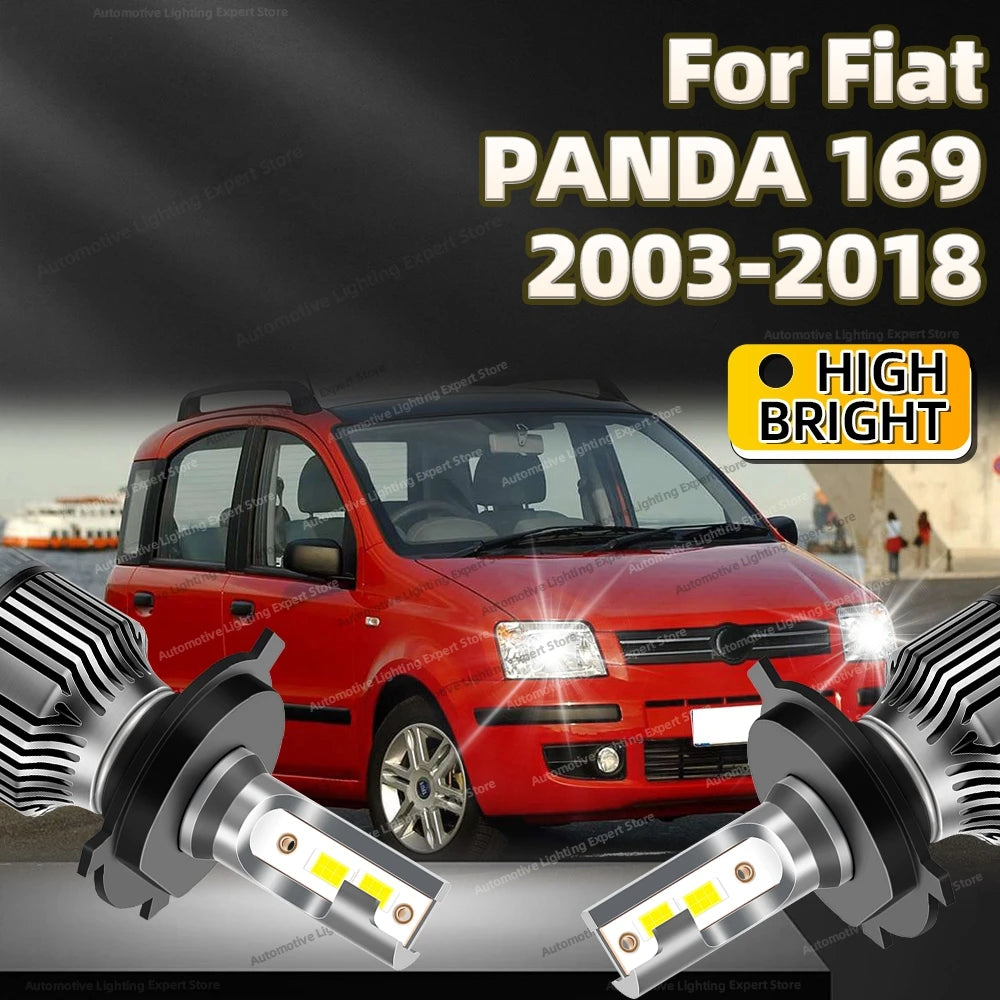 2Pcs LED Headlight 30000LM H4 Car Lamp 6000K Turbo Auto Lights For Fiat PANDA 169 2003-2018 2009 2010 2011 2012 2013 2014 2015