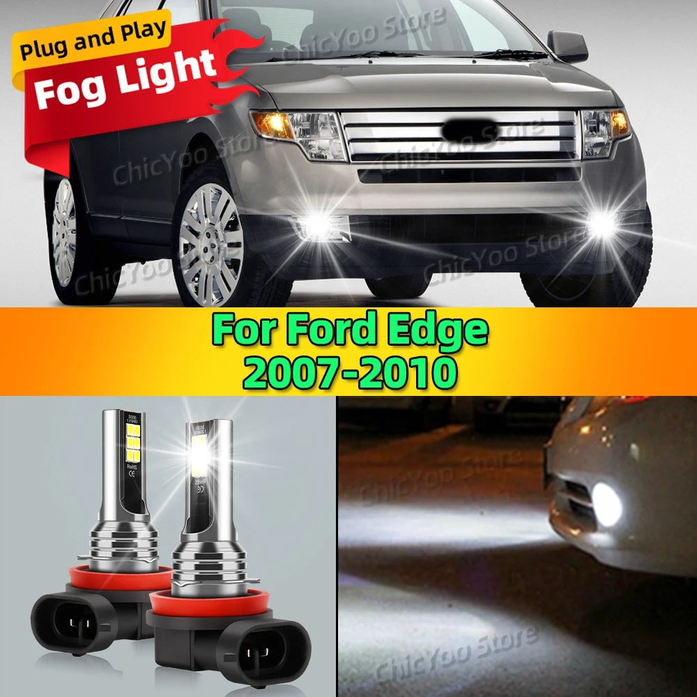 2Pcs 20000LM Front Fog Light LED Bulb Accessories Lamp Canbus 12V 6000K For Ford Edge 2007 2008 2009 2010 Plug and Play