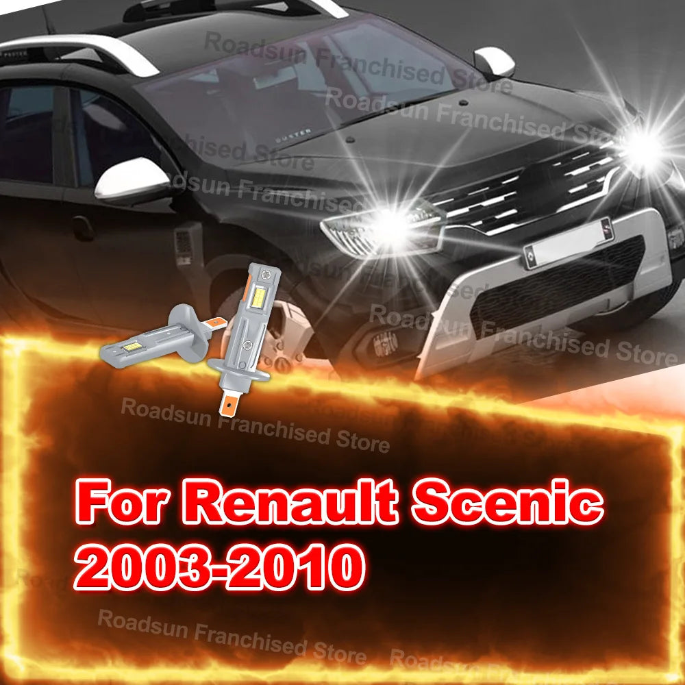 2X Two Sided Car Headlight Bulbs H1 30000LM For Renault Scenic 2003-2010 2004 2005 2006 2007 2008 2009