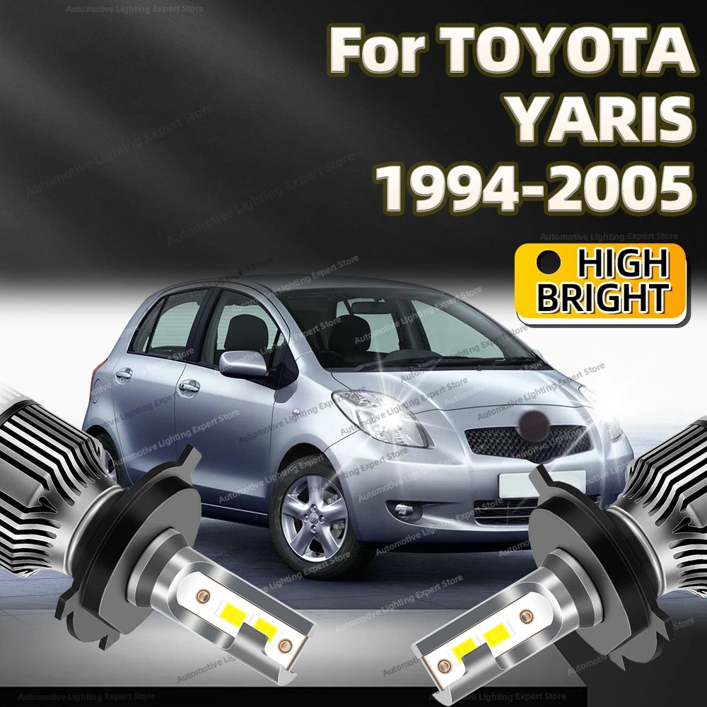2Pcs LED Headlight 30000LM H4 Car Lamp 6000K Turbo Auto Lights For TOYOTA YARIS 1994-2005 1999 2000 2001 2002 2003 2004