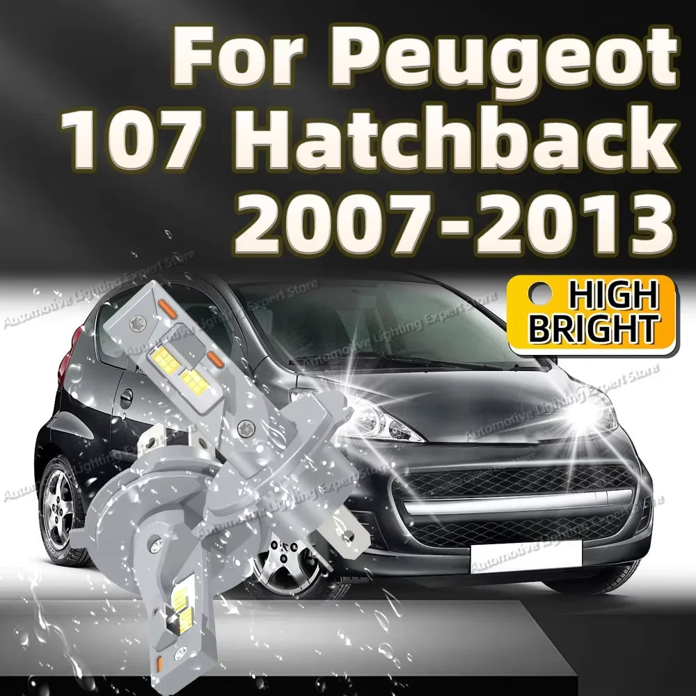 LED Lights High Power Car Headlight Plug and Play 6000K Canbus Lamp For Peugeot 107 HATCHBACK 2007 2008 2009 2010 2011 2012 2013