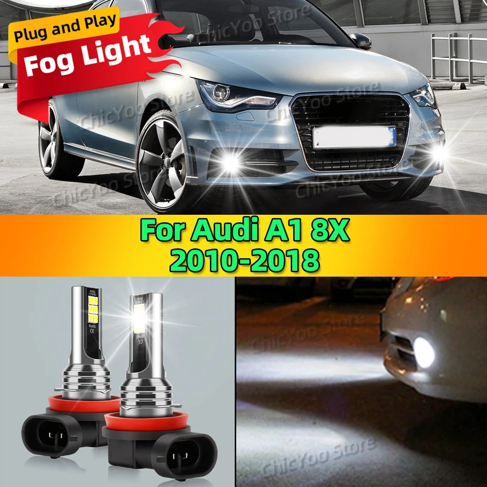 2Pcs 12V 6000K Front Fog Light LED Bulb Accessories Lamp Canbus For Audi A1 8X 2010 2011 2012 2013 2014 2015 2016 2017 2018
