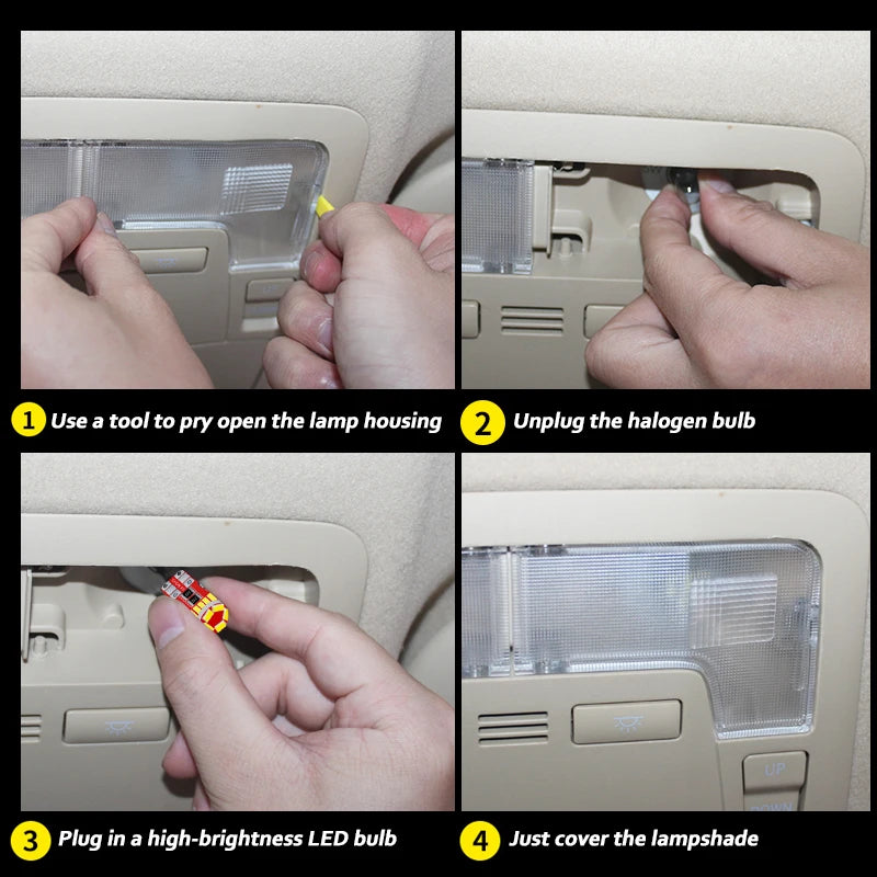 11Pcs Canbus LED Interior Reading Vanity Mirror Trunk Light Kit For Toyota Yaris GR GRMN 2017 2018 2019 2020 2021 2022 Car Bulbs