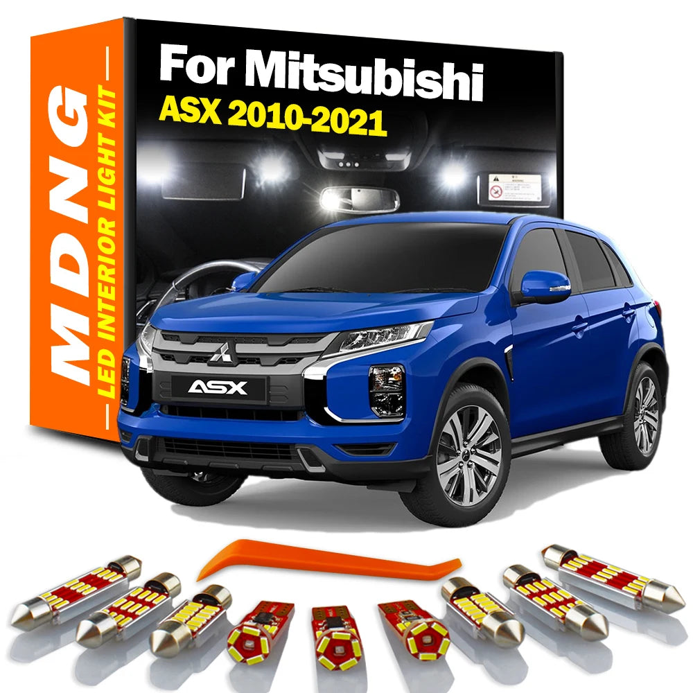 MDNG 11Pcs Canbus LED Interior Dome Map Trunk Light Kit For Mitsubishi ASX 2010-2014 2015 2016 2017 2018 2019 2020 2021 Car Bulb