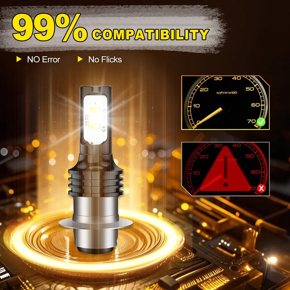 Motorcycle 80W LED Headlight Bulbs 6000k CANbus Lamp for Yamaha Blaster 200 1995-2006 2000 2001 2002 2003 2004 2005