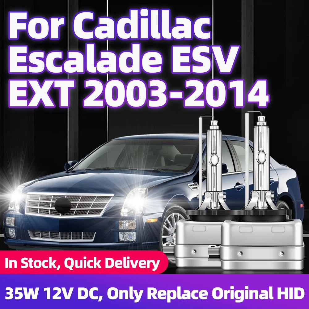 2x For Cadillac Escalade ESV EXT 2003-2008 2009 2010 2011 2012 2013 Xenon D1S 35W Lamp HID Bulb 12V Car Headlights 6000K 8000K