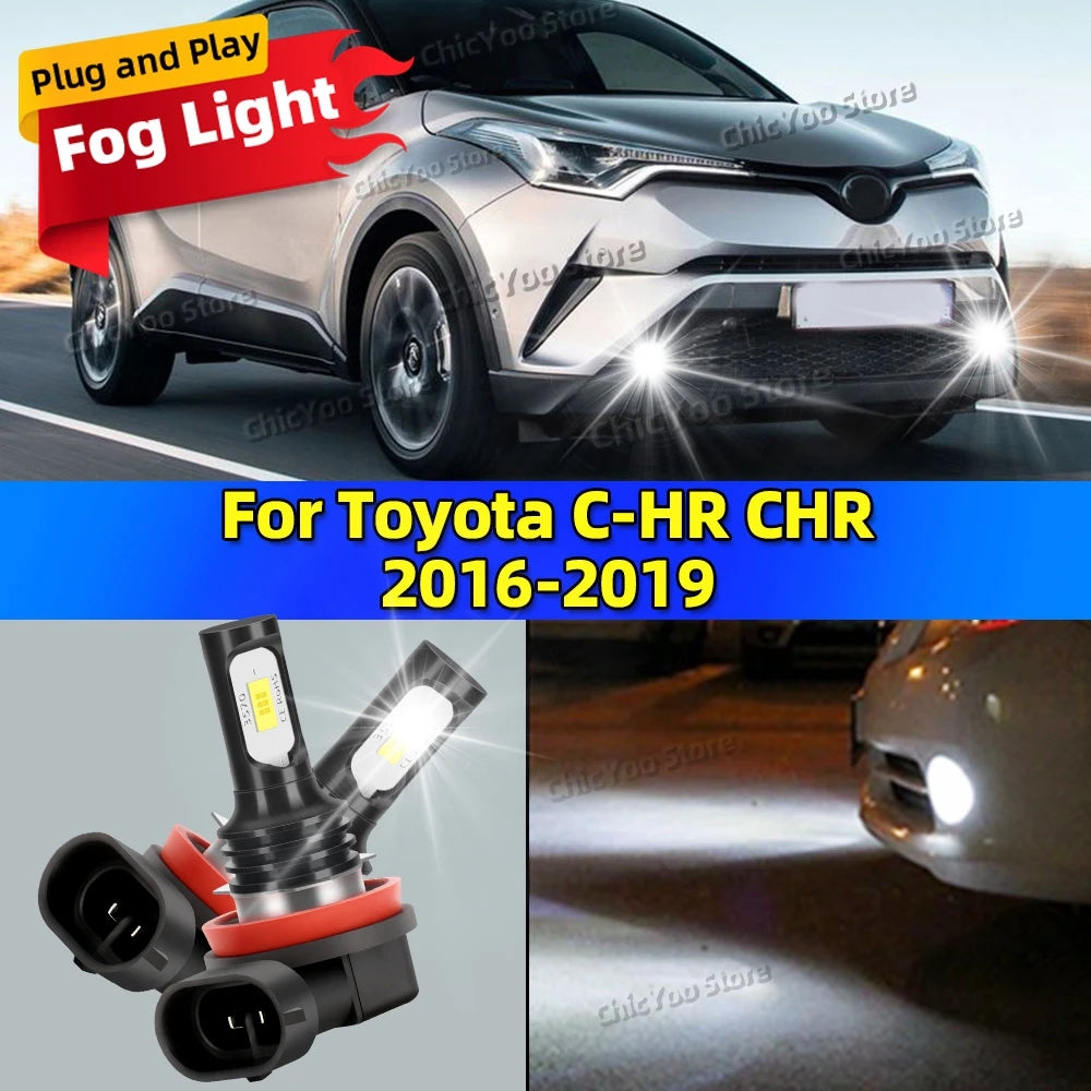 2X LED Car Light Front Fog Lamp Bulb 20000LM Ultra Bright For Toyota C-HR CHR 2016 2017 2018 2019 Plug and Play in 5 Minutes