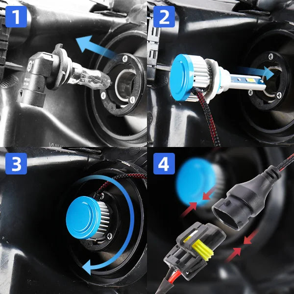 Roadsun Car Headlight Bulbs 20000LM For Toyota 4Runner 2006 2007 2008 2009 CSP 3570 Chips Auto Lights 12V Front Head Lamps