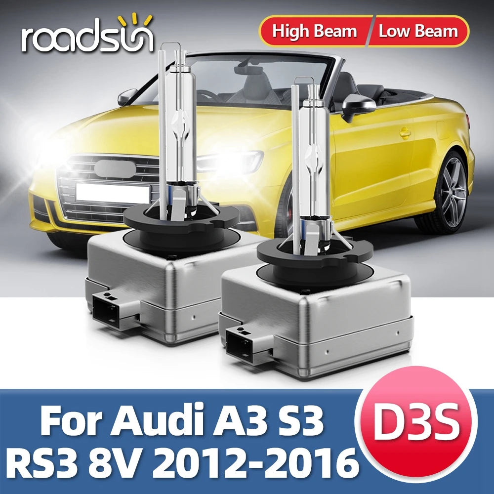 2Pcs D3S Car HID Headlight Bulbs 35W Lamp 6000K 8000K Headlamp DC 12V Lights For Audi A3 S3 RS3 8V 2016 2015 2014 2013 2012