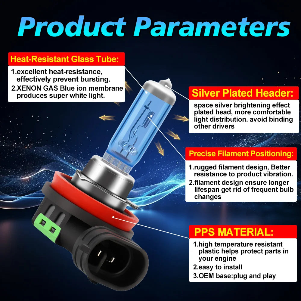 2Pcs Super Bright 6000K Front Fog Light Halogen Bulb Canbus Car Lamp Fit For Chevrolet Orlando 2011-2019 2012 2013 2014 2015