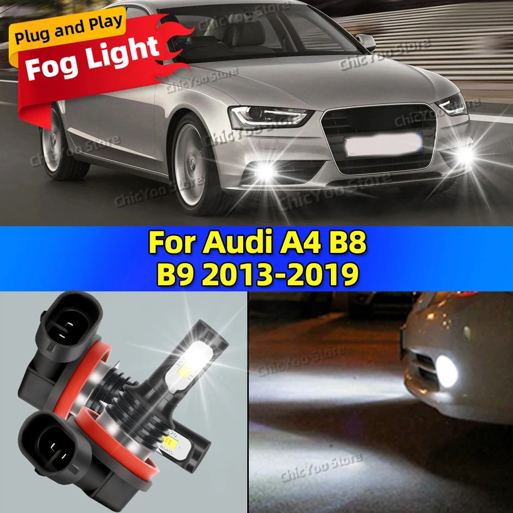 2Pcs LED Car Fog Light Bulbs Lamp For Audi A4 B8 B9 2013 2014 2015 2016 2017 2018 2019 20000LM Ultra Bright Plug and Play