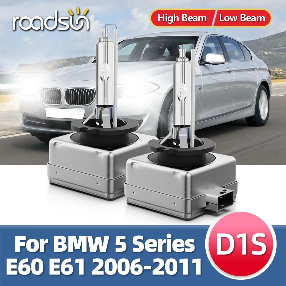 2X Headlight D1S HID D Type Bulb Plug Play Turbo Car Xenon Lamp 35W 6000K For BMW 5 Series E60 E61 2006 2007 2008 2009 2010 2011