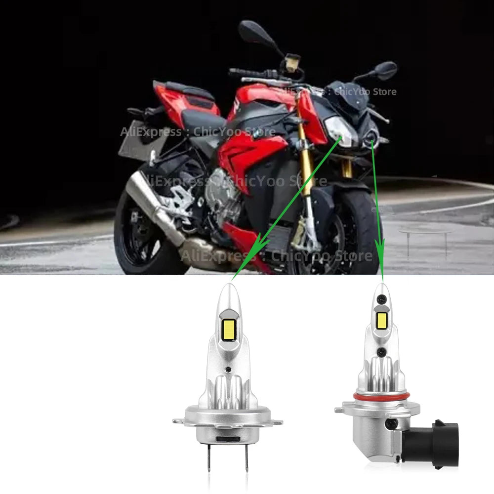 2Pcs LED Motorcycle Headlight Bulb 6000K 60W Motor Lamp Plug and Play For BMW S1000R 2014 2015 2016 2017 2018 2019
