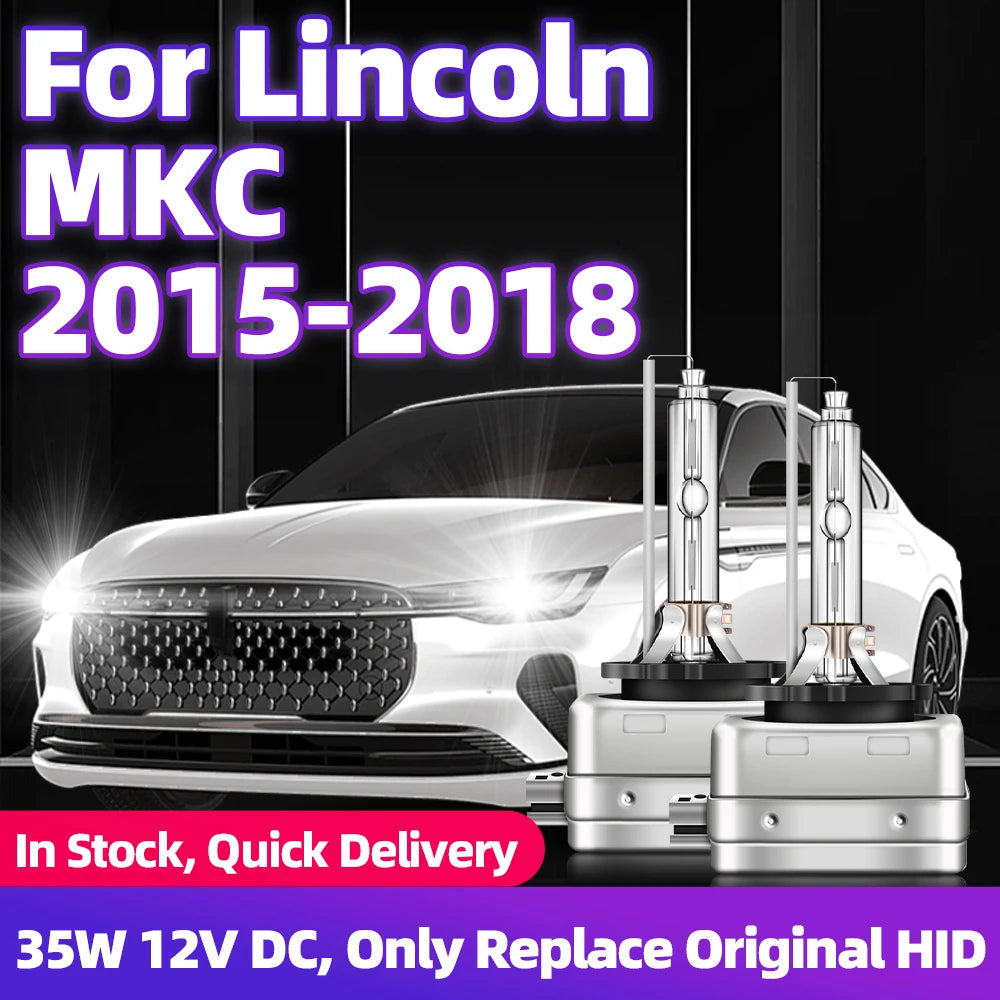 2x HID Xenon Headlight Bulbs For Lincoln MKC 2015 2016 2017 2018 Car D3S HID DC 12V 35W Auto Front Headlamps 6000K 8000K 10000K