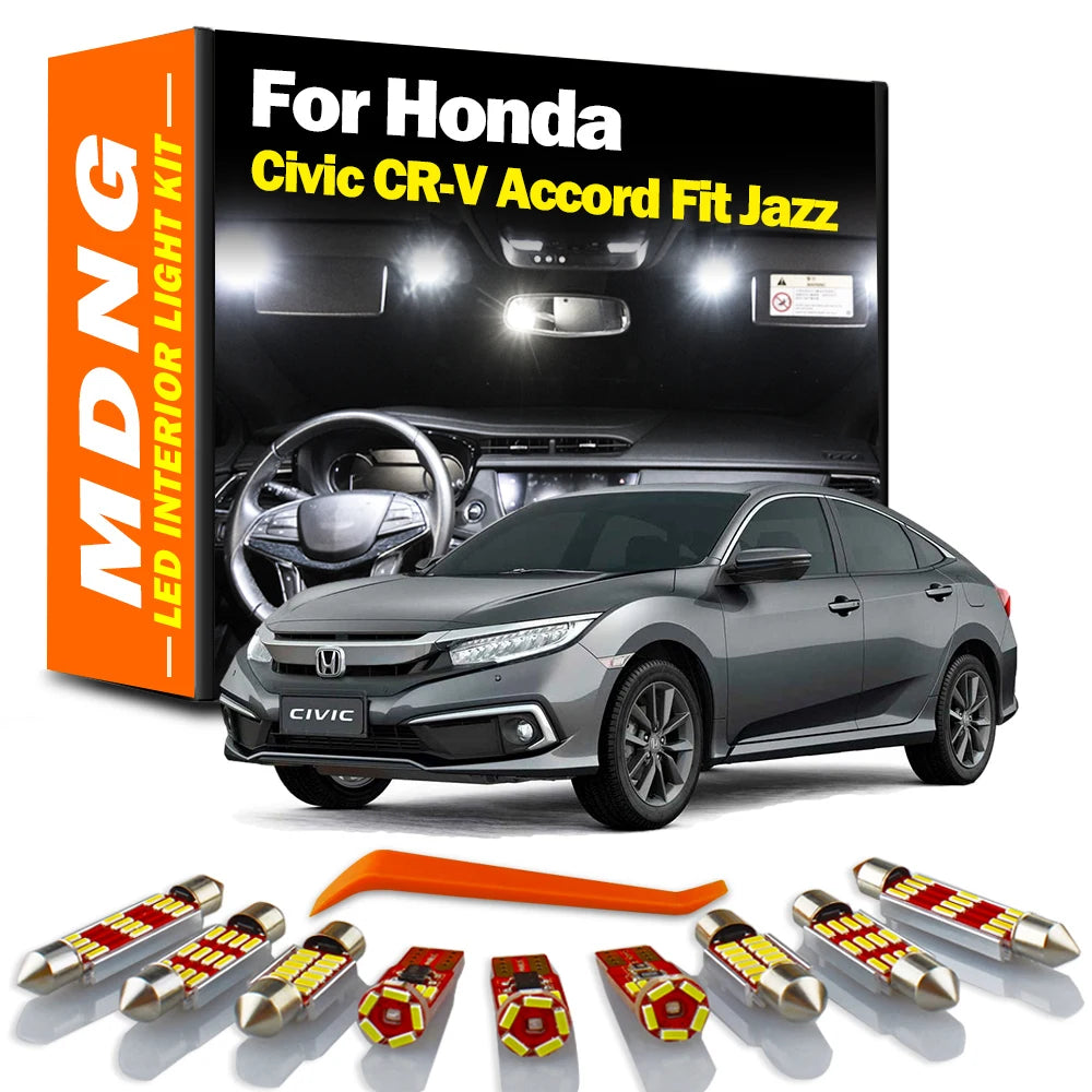 Canbus For Honda CR-V CRV Accord Fit Jazz Civic MK 1 2 3 4 5 6 7 8 9 10 6th 7th 8th 9th 10th Gen Car LED Bulb Interior Light Kit
