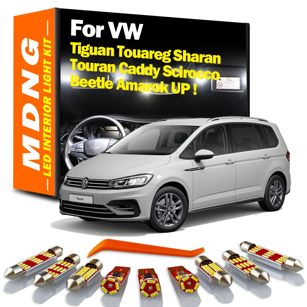 Interior Light Kit For VW Volkswagen Tiguan Touareg 7L 7P Touran 1T 5T Caddy Sharan 7M 7N Scirocco Beetle Amarok UP ! LED Bulbs