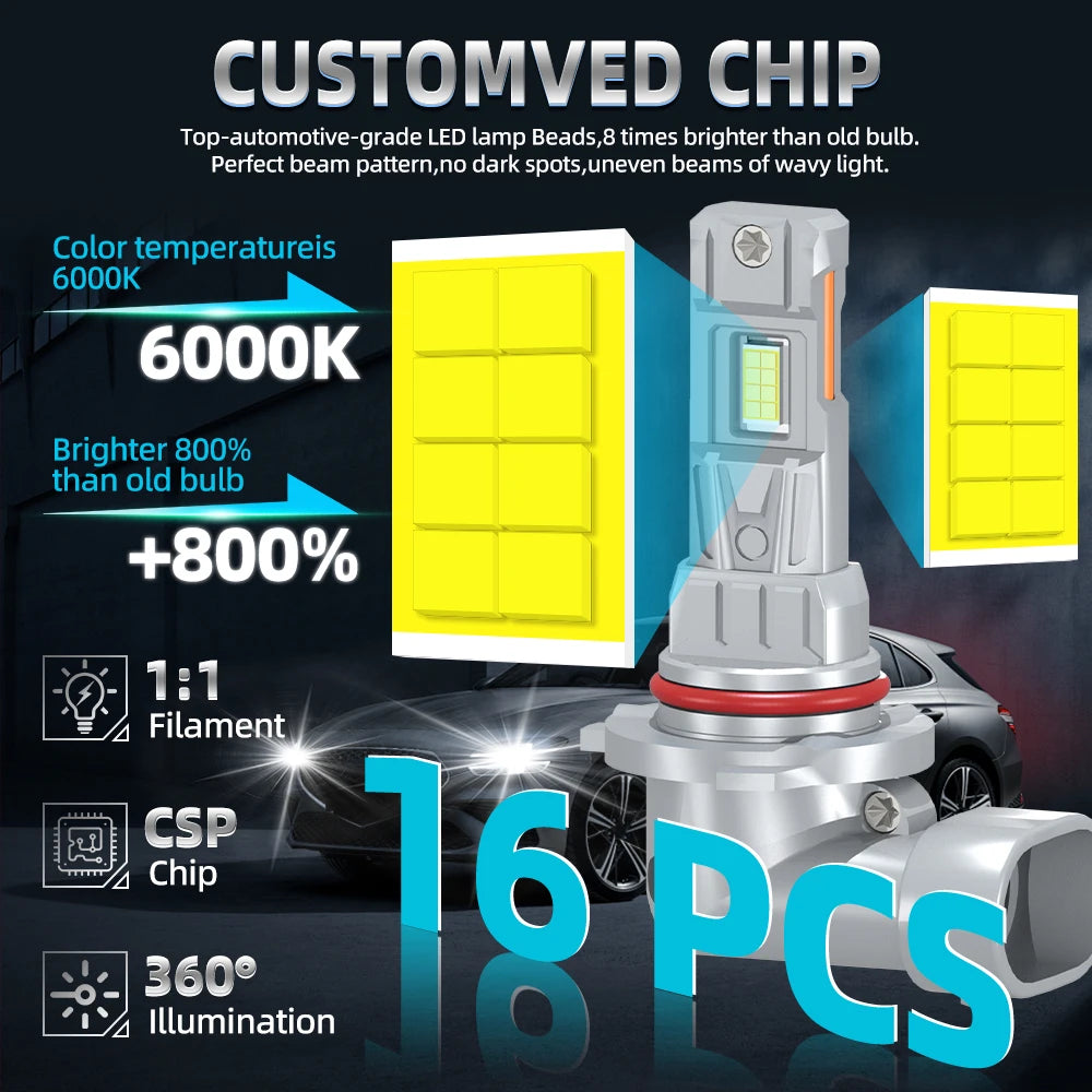 2X CSP 3570 Chips Car Headlight Bulbs 30000LM For Toyota Camry 2001-2006 2005 2004 2003 2002