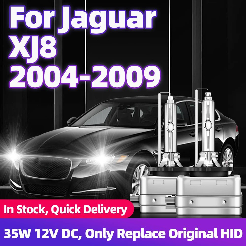 2x For Jaguar XJ8 2004 2005 2006 2007 2008 2009 Auto 35W HID Xenon Bulbs D1S HID Headlights 12V DC 6000K 8000K Car Headlamps