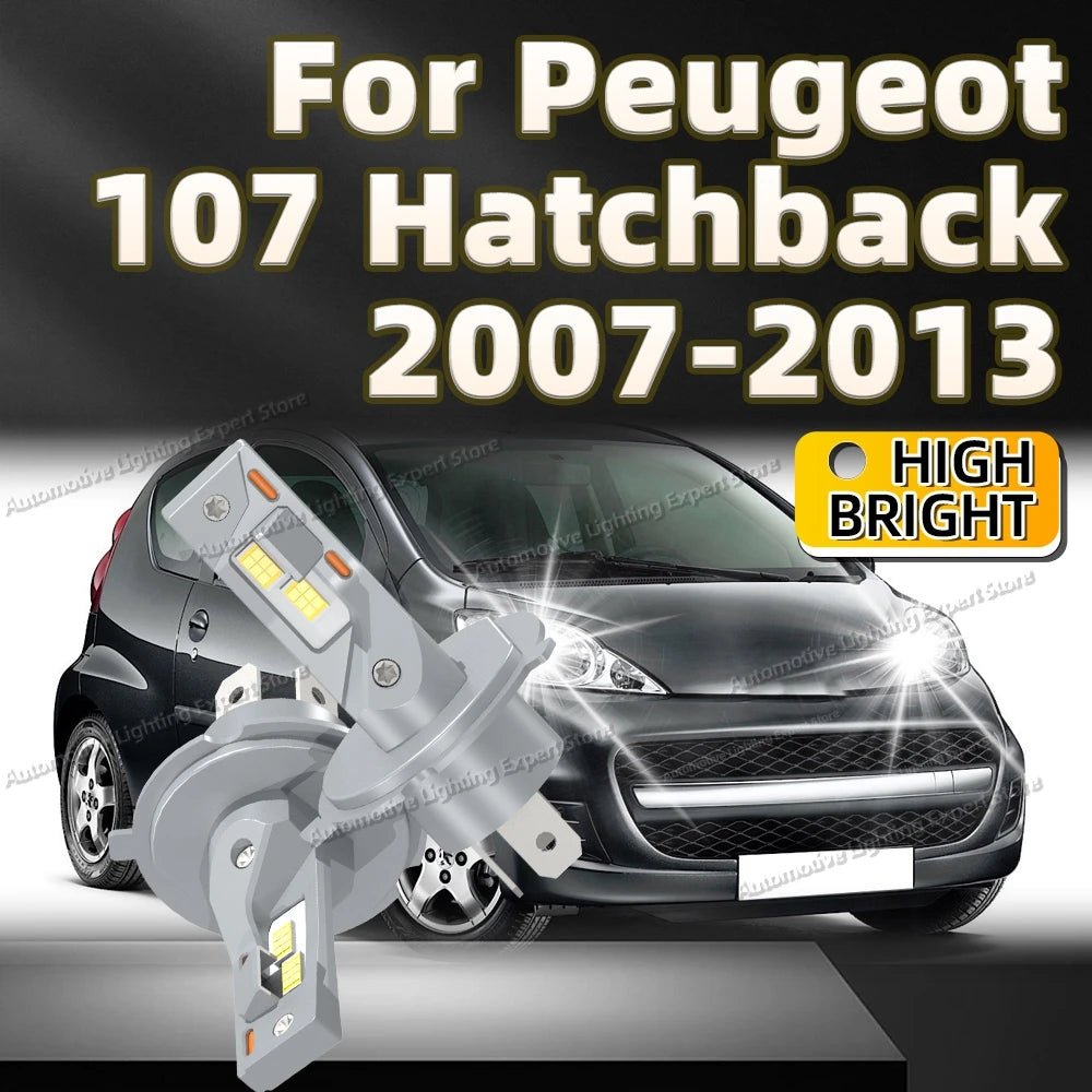 LED Lights High Power Car Headlight Plug and Play 6000K Canbus Lamp For Peugeot 107 HATCHBACK 2007 2008 2009 2010 2011 2012 2013