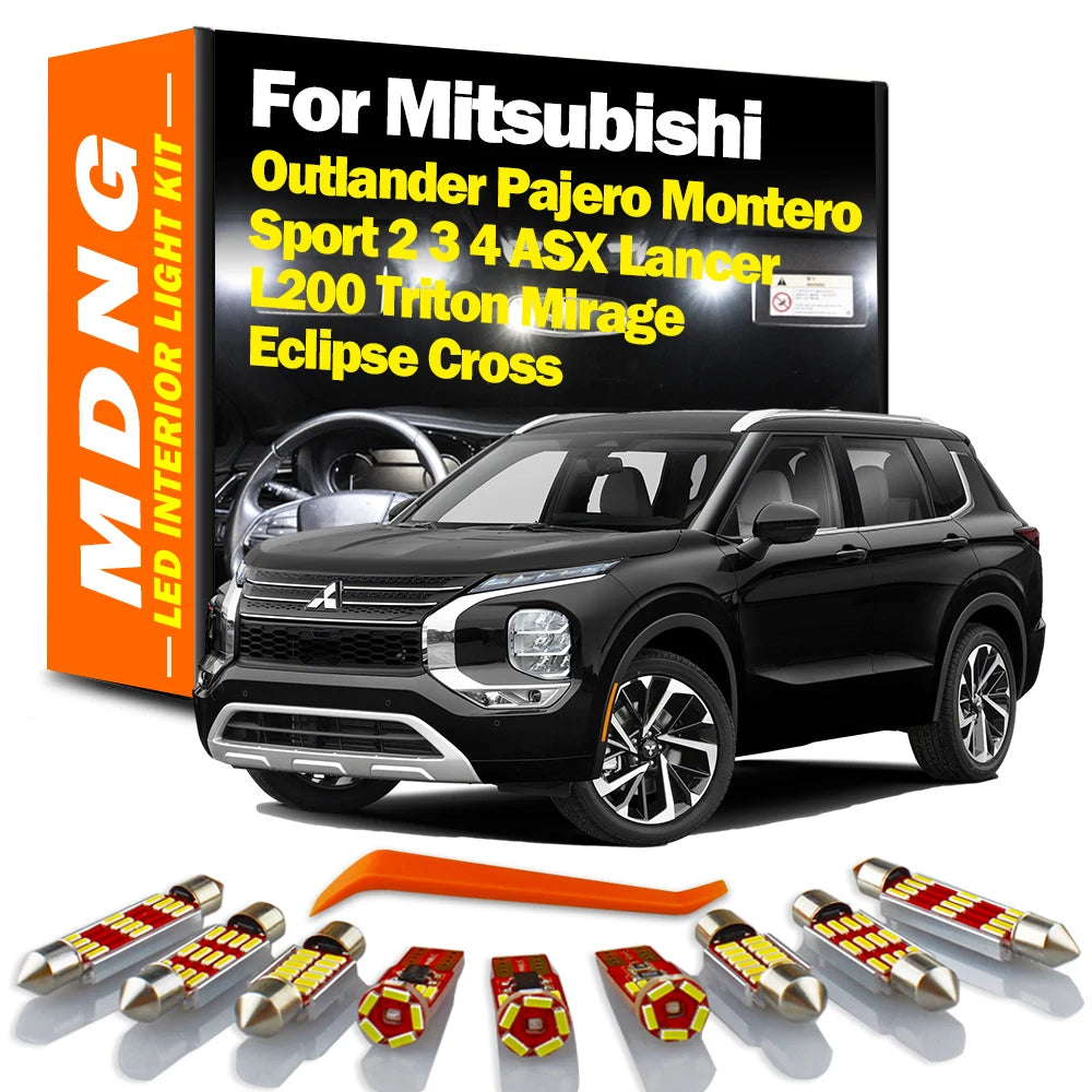 For Mitsubishi Outlander Pajero Montero Sport 2 3 4 Mirage ASX L200 Triton Lancer Eclipse Cross Interior LED Bulbs Map Light Kit