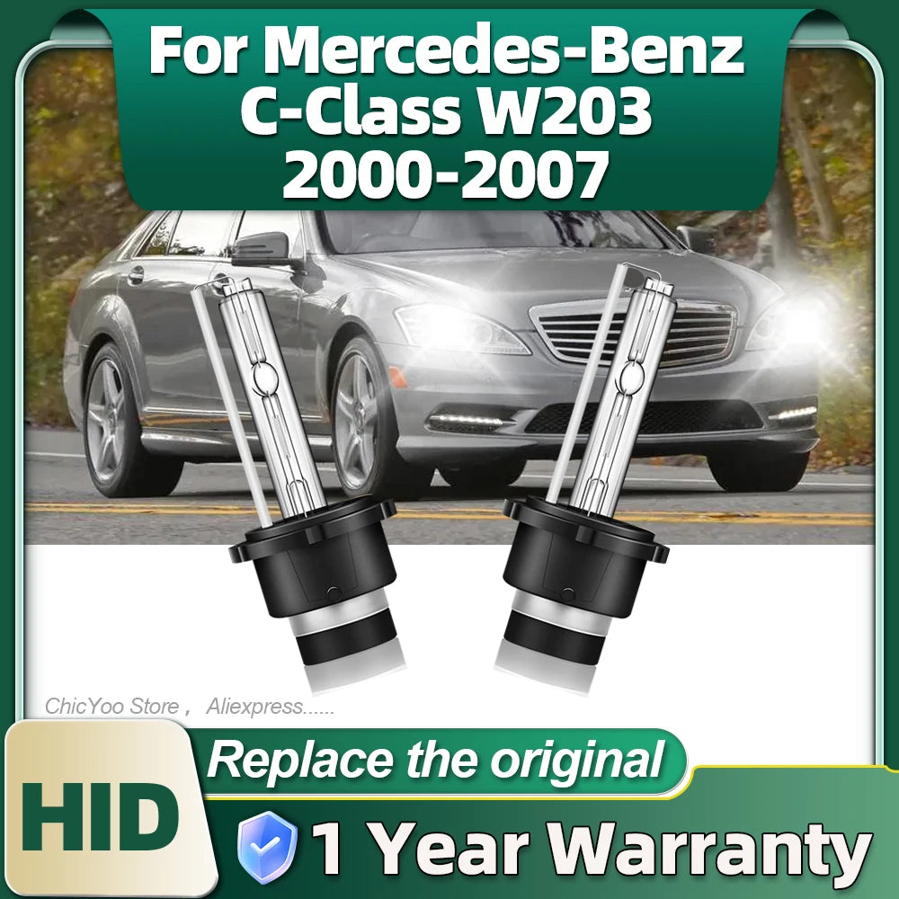 2PCS 35W D2S Xenon HID Light Bulb 6000K Car Headlight For Mercedes-Benz C-Class W203 2000 2001 2002 2003 2004 2005 2006 2007