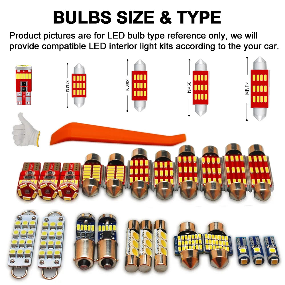 11Pcs Canbus LED Interior Reading Vanity Mirror Trunk Light Kit For Toyota Yaris GR GRMN 2017 2018 2019 2020 2021 2022 Car Bulbs