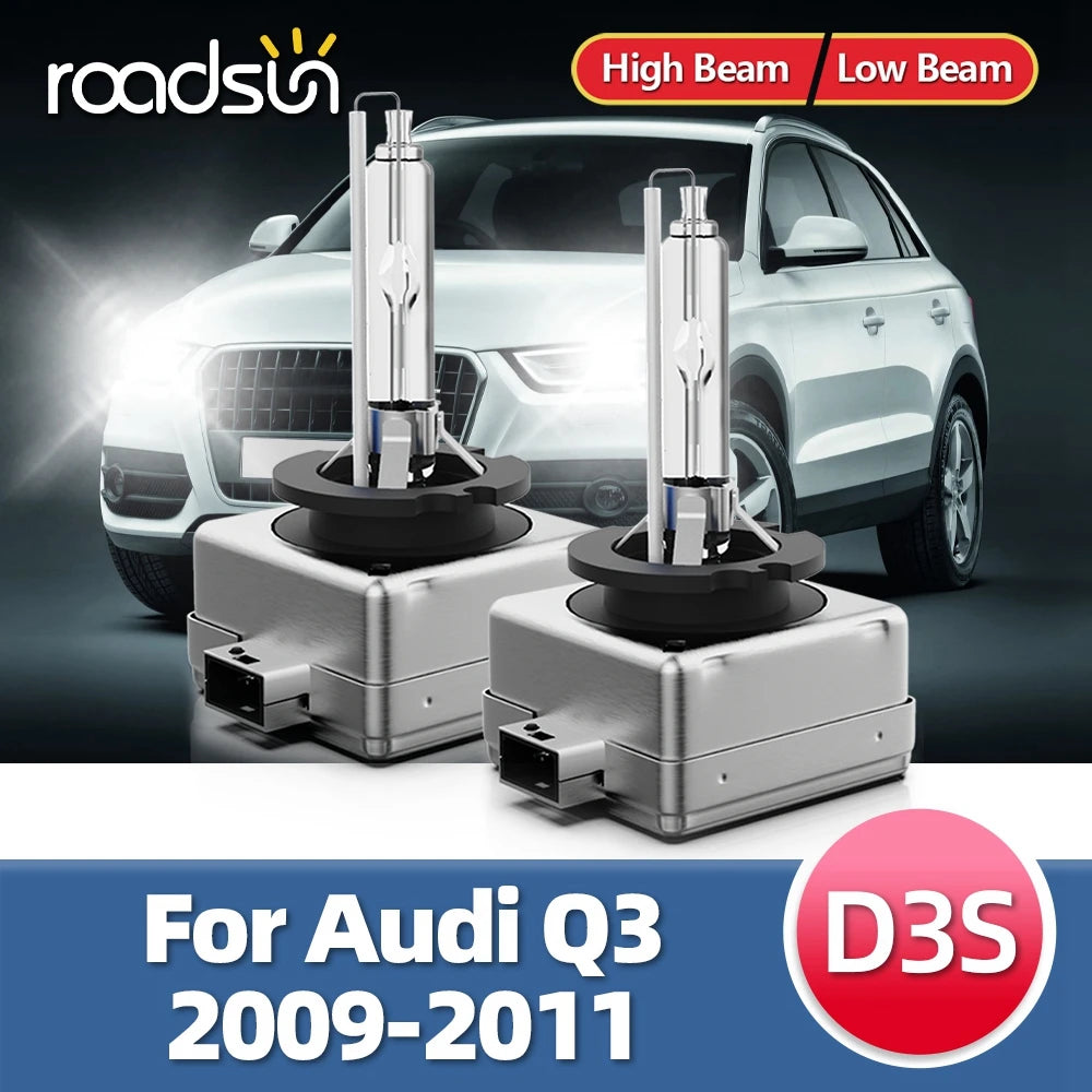 2Pcs 35W HID Xenon Headlamp Bulbs For Audi Q3 2011 2010 2009 Car Front Headlights DC 12V D3S 6000K 8000K 10000K Replacement