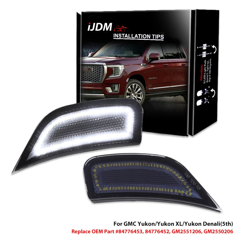 2pcs Car Front Wheel Arch Side Marker Lights For Chevy Suburban/Tahoe, GMC Yukon,For Cadillac Escalade ESV Parking Light,21-2023