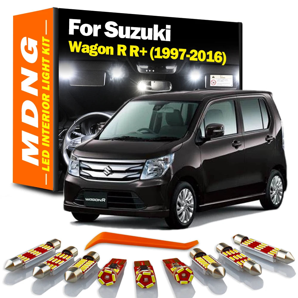 Canbus Car LED Interior Light Kit For Suzuki Wagon R R+ 1997-2009 2010 2011 2012 2013 2014 2015 2016 Number Plate Reading Lamp