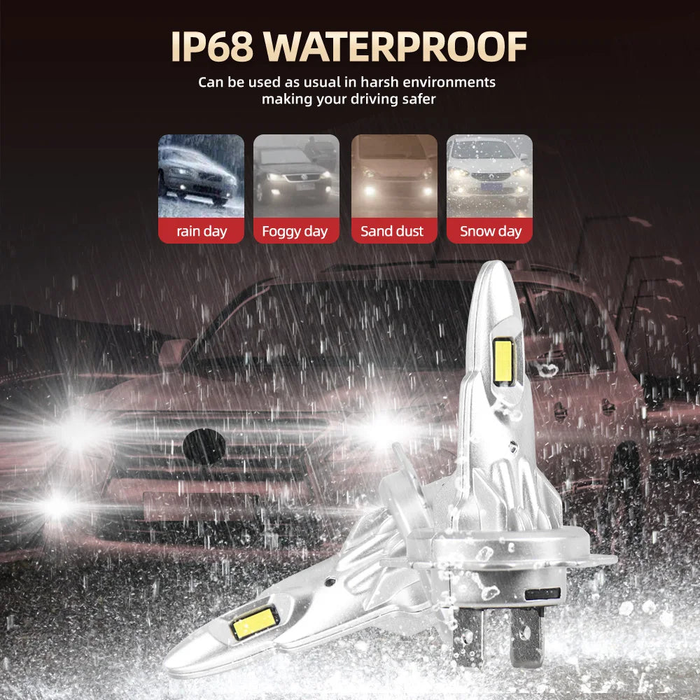 1PC H4 H7 LED Motorcycle Headlight Bulb 10000LM H11 H1 H9 Moto Bulbs Super Bright CSP Chip 12V 6000K Motorbike Plug and Play