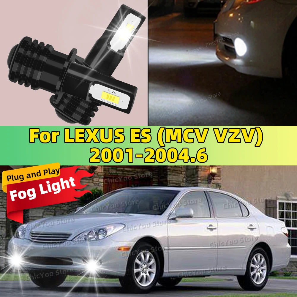 20000LM LED Fog Lamp Bulbs Car Front Fog Light White 6000K High Bright For LEXUS ES MCV VZV Saloon 2001 2002 2003 2004.6