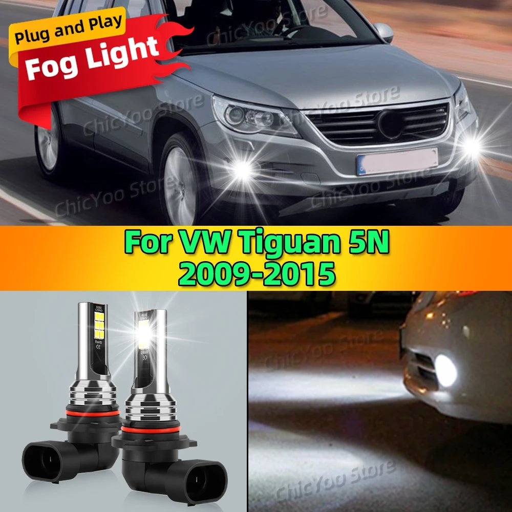 2Pcs LED Front Fog Light Car Bulb Accessories 6000K Canbus Lamp 80W For VW Tiguan 5N 2009 2010 2011 2012 2013 2014 2015