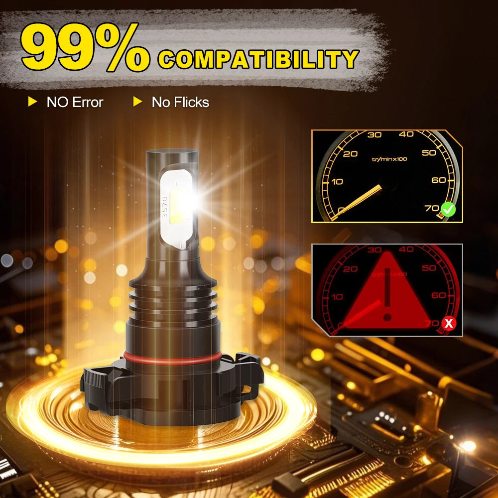 2x Front Fog Light Accessories LED Bulb 20000LM Ultra Bright Lamp For PEUGEOT 5008 2009-2017 2010 2011 2012 2013 2014 2015 2016
