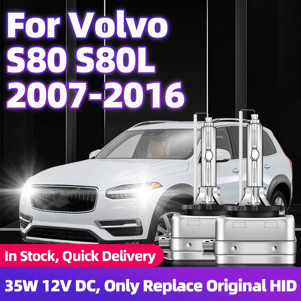 2x HID Headlights For Volvo S80 S80L 2007-2016 2008 2009 2010 2011 2012 2013 DC 35W D1S Xenon HID Bulbs 6000K 8000K Lampada 12V
