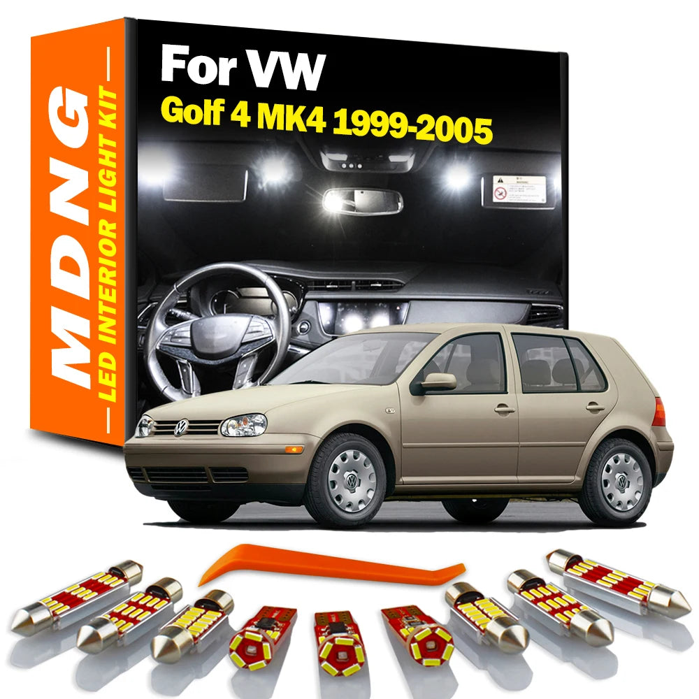 MDNG 13Pcs LED Interior Map Dome Light Kit For Volkswagen VW Golf 4 MK4 1999 2000 2001 2002 2003 2004 2005 Vanity Mirror Lamp