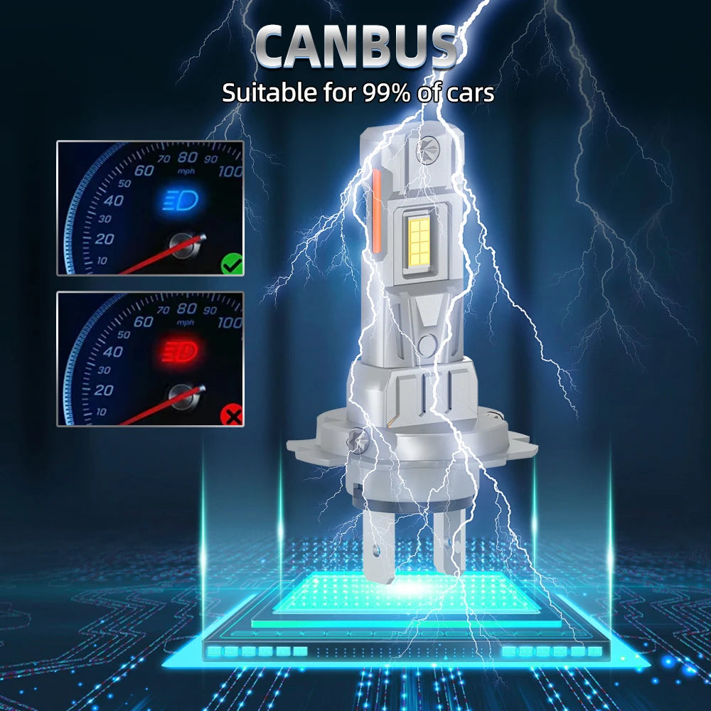 2x 180W High Low Beam Lamp Bulbs 30000LM H7 1:1 Size For BMW E39 E87 E60 E46 E90 F10
