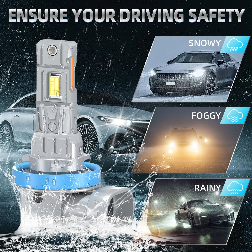 2X Car Headlight Fog Bulbs H8 H9 H11 High Power 180W 30000LM For BMW E81 F34 F20 F21