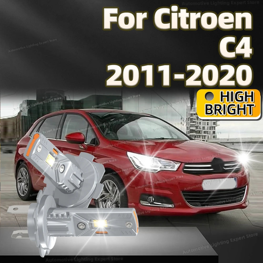 2Pc 180W High Power LED Bulb Turbo Headlight 6000K CSP Powerful Car Lamp For Citroen C4 2011-2020 2012 2013 2014 2015 2016 2017