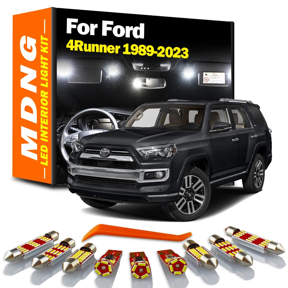 MDNG Interior LED Dome Light Kit For Toyota 4Runner 1989- 2020 2021 2022 2023 Indoor Sunvisor Trunk Map Bulbs Car Accessories