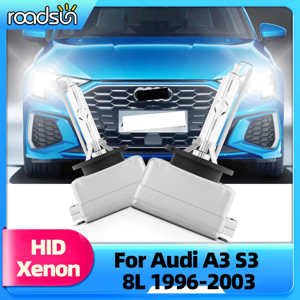 Roadsun 2x Xenon HID Replace D3S 35W HID Headlight Bulbs 6000K 8000K For Audi A3 S3 8L 1996 1997 1998 1999 2000 2001 2002 2003