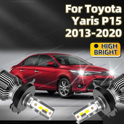 2Pcs LED Headlight 30000LM H4 Car Lamp 6000K Turbo Auto Lights For Toyota Yaris P15 2013-2020 2014 2015 2016 2017 2018 2019