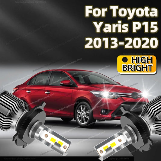 2Pcs LED Headlight 30000LM H4 Car Lamp 6000K Turbo Auto Lights For Toyota Yaris P15 2013-2020 2014 2015 2016 2017 2018 2019