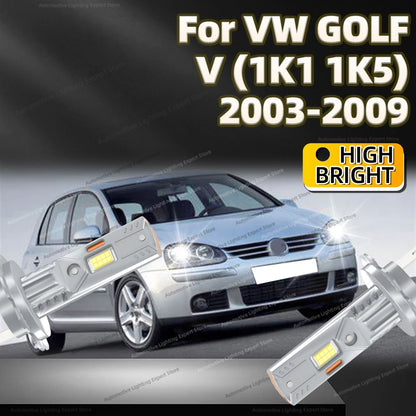 2/4Pcs LED Bulb Headlight Wireless 25000LM Mini Car Headlamp Auto Lamp For VW GOLF V 1K1 1K5 2003 2004 2005 2006 2007 2008 2009