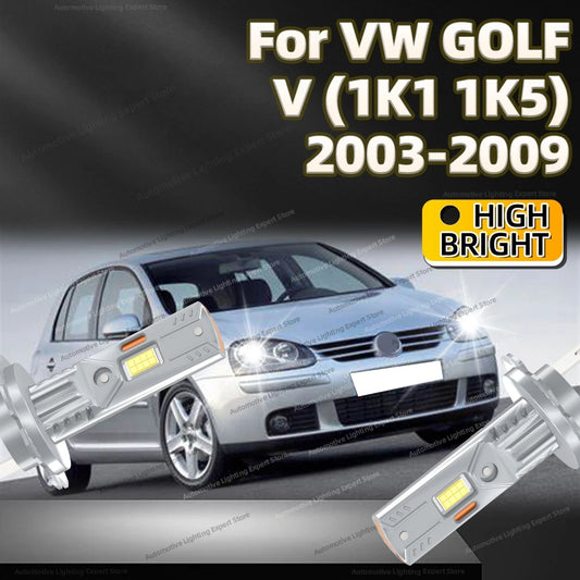 2/4Pcs LED Bulb Headlight Wireless 25000LM Mini Car Headlamp Auto Lamp For VW GOLF V 1K1 1K5 2003 2004 2005 2006 2007 2008 2009