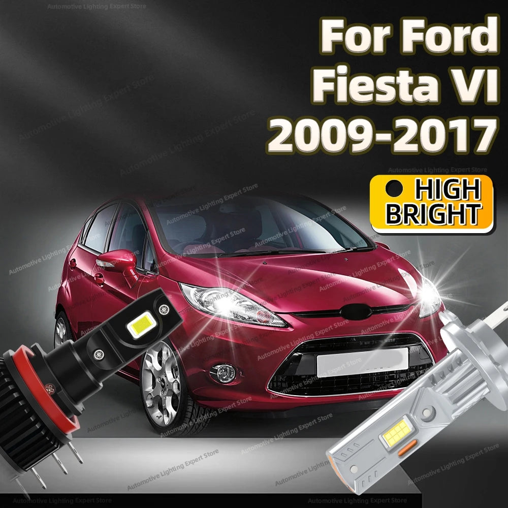 2/4Pcs 6000K LED Bulb Headlight 25000LM Car Headlamp Auto Lamp For Ford Fiesta VI 2009-2017 2010 2011 2012 2013 2014 2015 2016