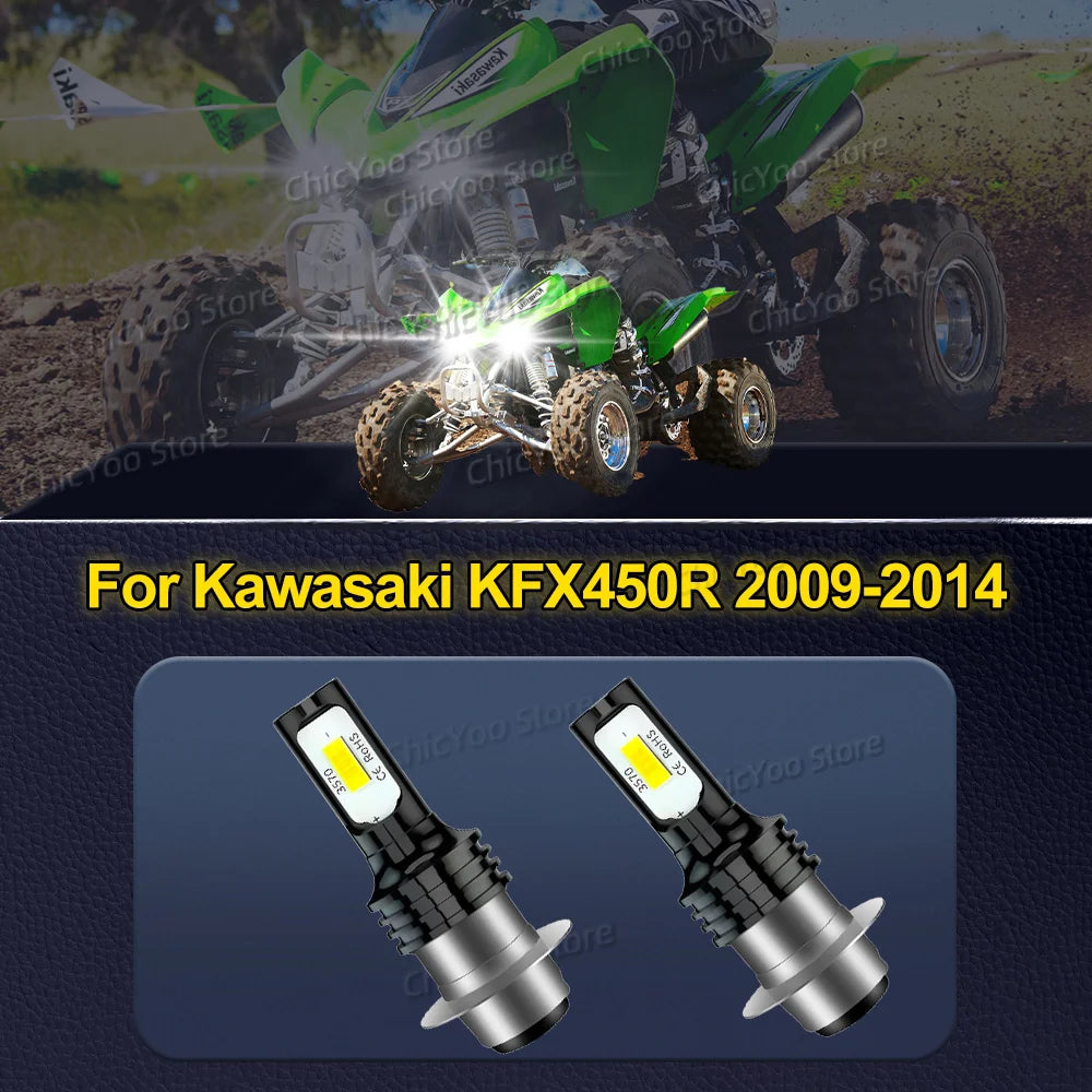 Motorcycle CSP LED Bulbs Headlight For Kawasaki KFX450R 2009 2010 2011 2012 2013 2014